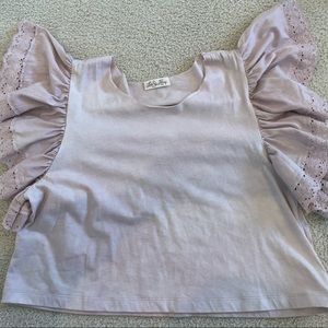Love shack fancy purple eyelet top